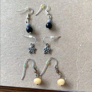 Three pair earrings